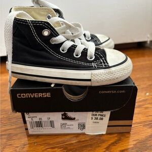 Bundle of Converse Kids Black High-Top and Yellow Low-Top Sneakers Size T6